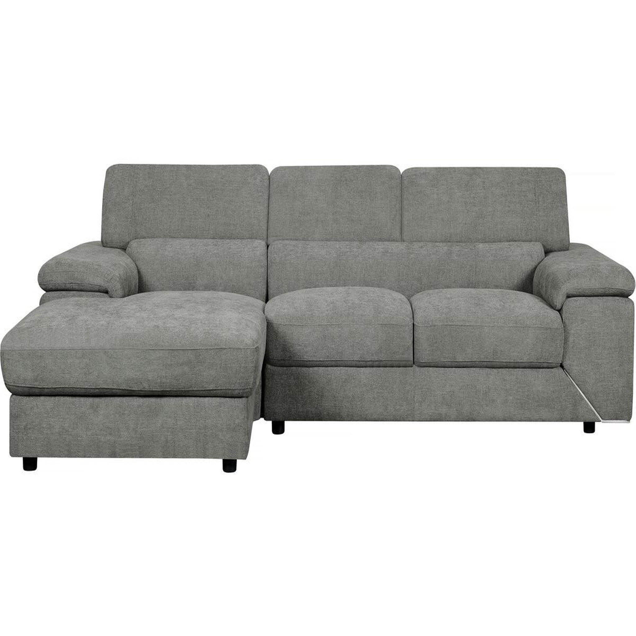 Habitat et Jardin Canapé d'angle en tissu chenille  london  - 4 places - gris