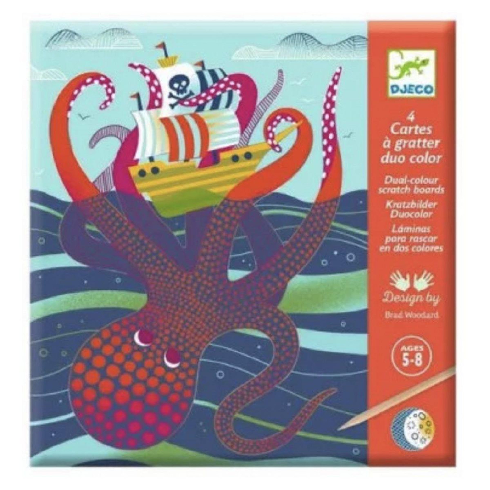 Djeco Cartes à gratter duocolor - dessus - dessous