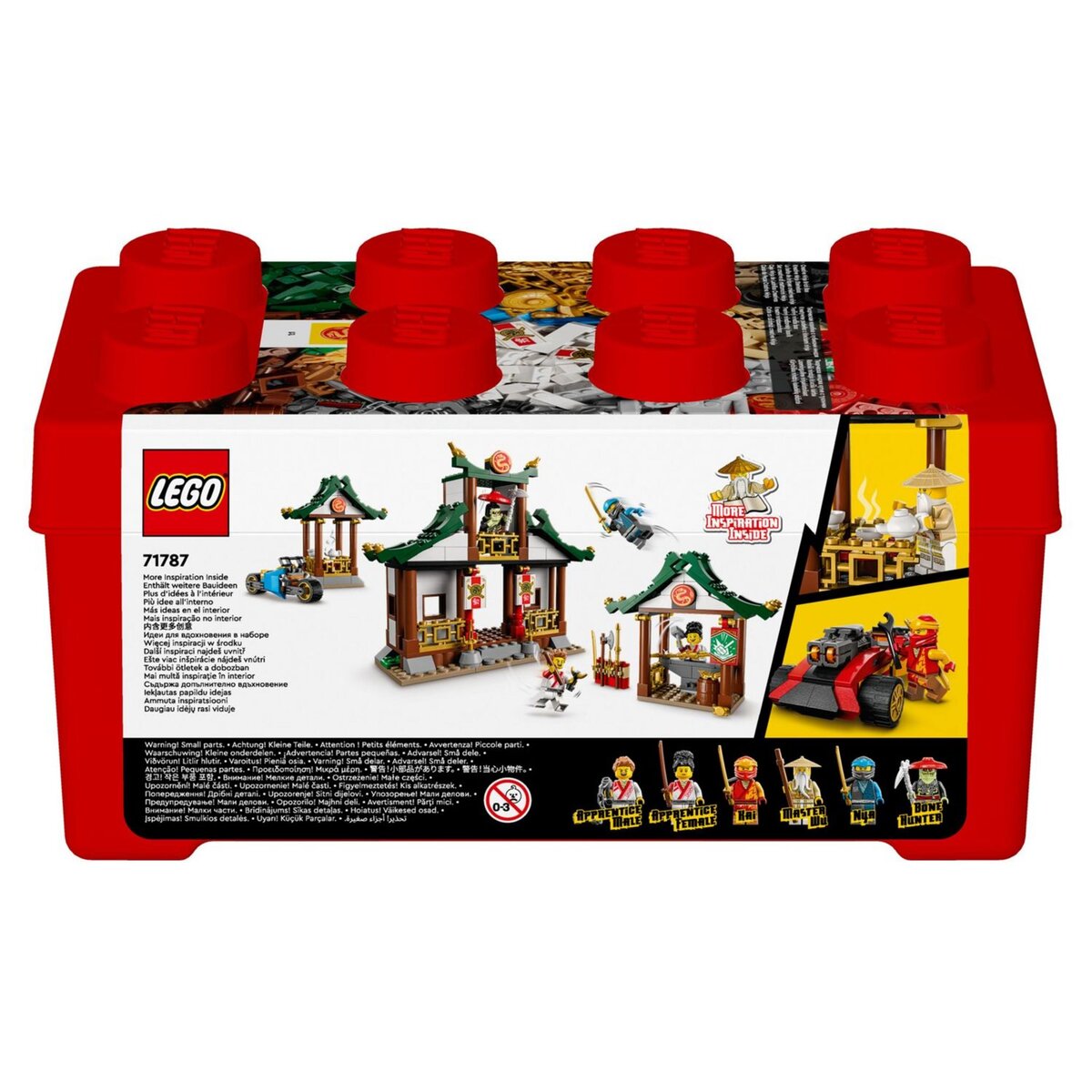 LEGO NINJAGO 71787 La Boîte de Briques Créatives Ninja, pour Construire un Parcours d'Obstacles, une Voiture Ninja, une Moto et 6 Minifigurines