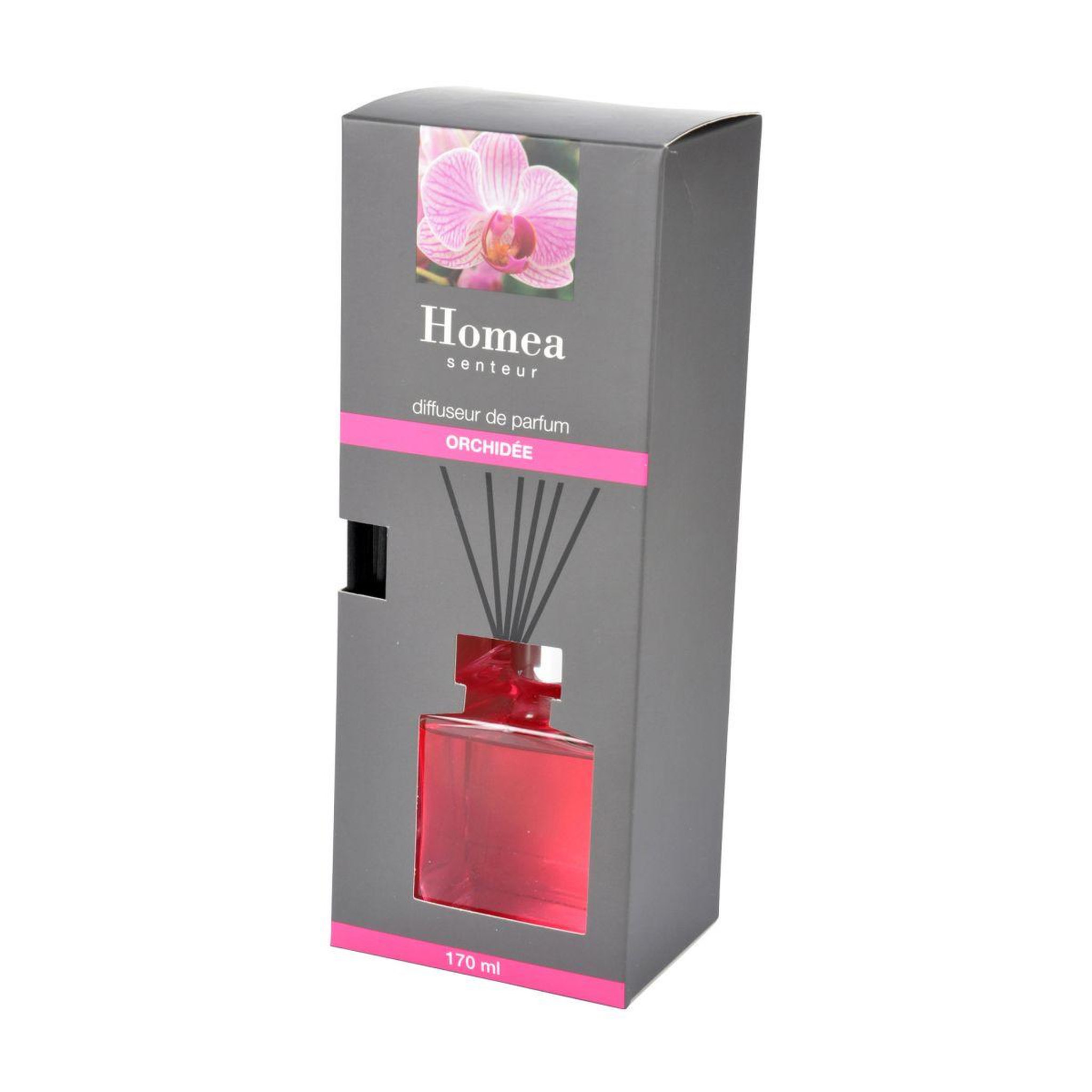 Voir la diapositive 2 : HOMEA Diffuseur de parfum  carré  170ml orchidée