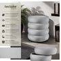 Voir la diapositive 2 : tectake Tabouret avec espace de rangement rond Aspect velours gris