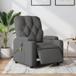 VIDAXL Fauteuil inclinable de massage electrique gris fonce tissu