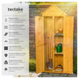 Voir la diapositive 2 : tectake Armoire de jardin avec toit à deux pans en bois de pin imprégné marron
