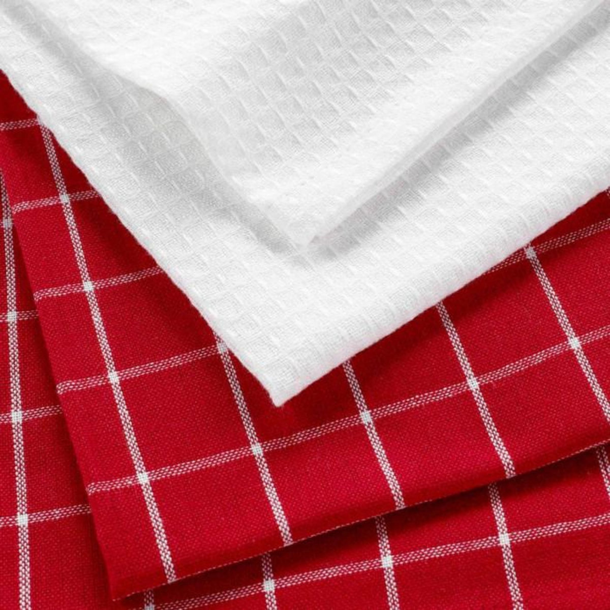 Paris Prix Lot de 2 Torchons  Suzette  50x70cm Rouge & Blanc