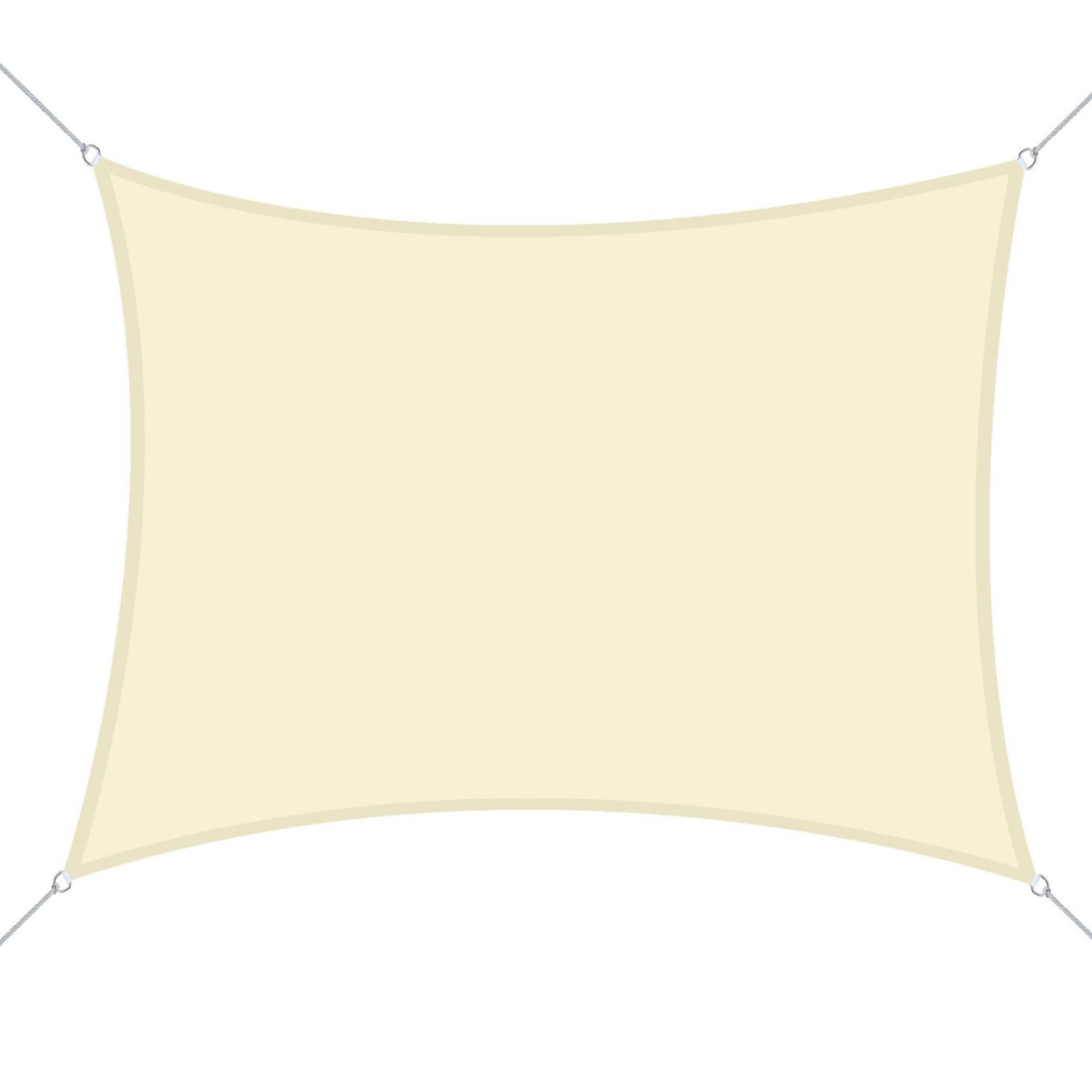 OUTSUNNY Voile d'ombrage rectangulaire 6L x 4l m polyester imperméabilisé haute densité 160 g/m² crème