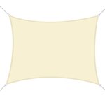 OUTSUNNY Voile d'ombrage rectangulaire 6L x 4l m polyester imperméabilisé haute densité 160 g/m² crème