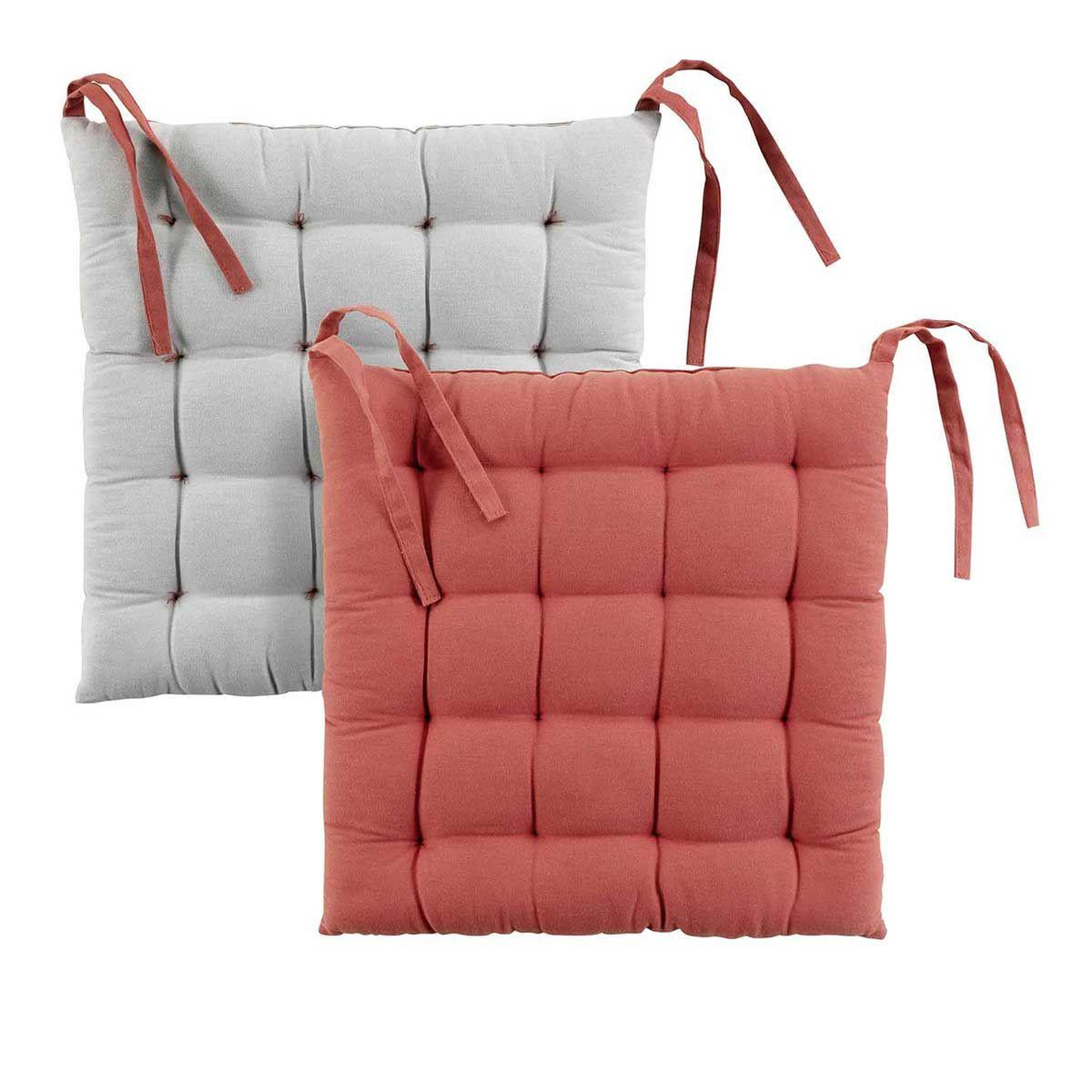 Voir la diapositive 1 : Douceur d'Intérieur Galette de chaise  initia  40x40cm terracotta & taupe