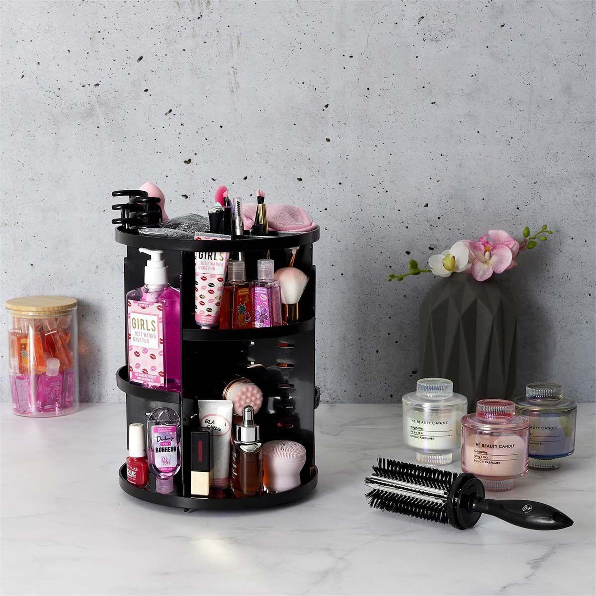 Voir la diapositive 6 : Cosmetic Club Carrousel de maquillage  rotation  30cm noir