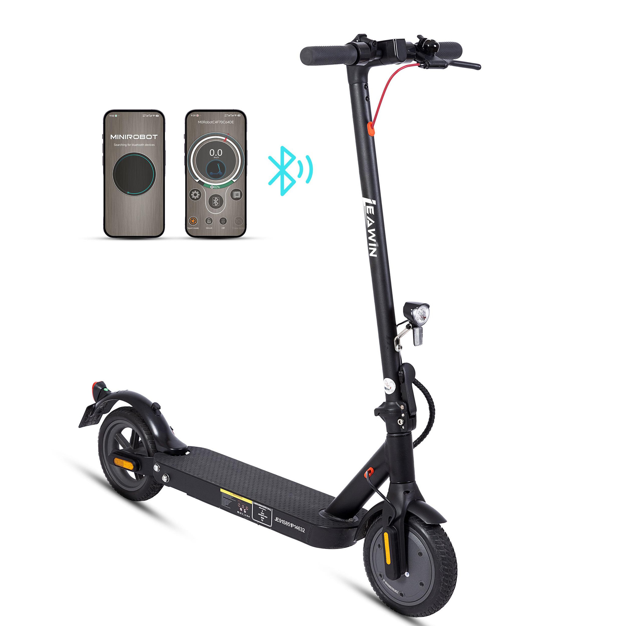 Voir la diapositive 3 : LEAWIN Trottinette électrique leawin e9, vitesse maximale 20 km/h, pneus pleins 8,5 , pliable
