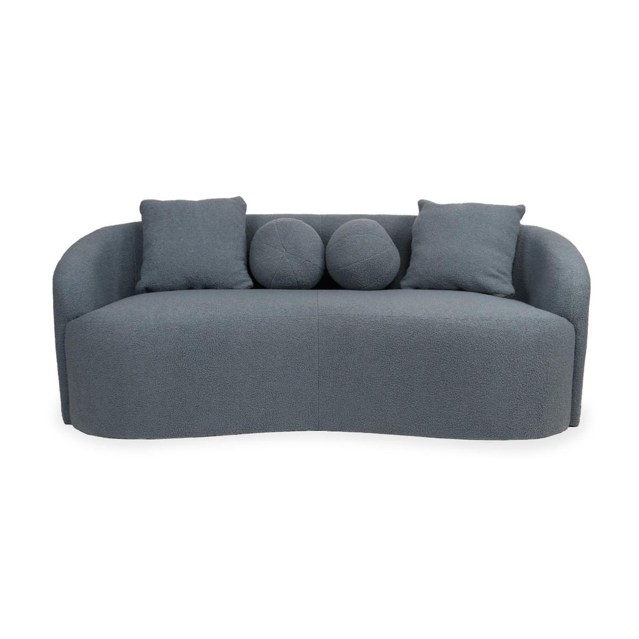 Voir la diapositive 2 : Paris Prix Canapé 3 places en tissu bouclette  brett  178cm gris