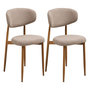 Voir la diapositive 1 : LISA DESIGN Eddie - lot de 2 chaises en tissu texturé - pieds en acier effet bois