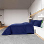 Voir la diapositive 4 : VIDAXL Ensemble de housse de couette Bleu marine 140x200 cm Microfibre