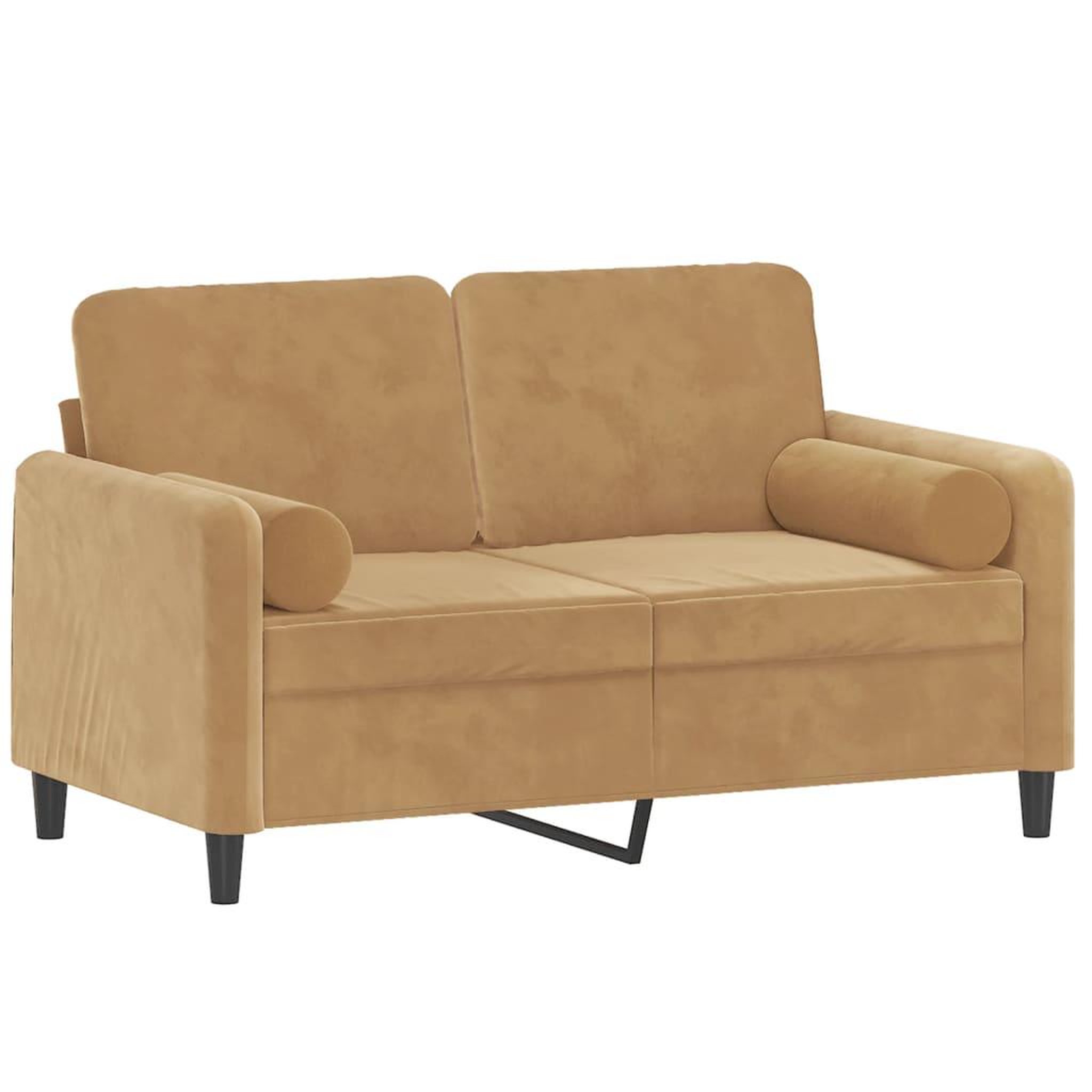 Voir la diapositive 3 : VIDAXL Canape 2 places avec oreillers decoratifs brun 120 cm velours