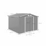 Voir la diapositive 4 : SWEEEK Abri de jardin en métal - Calaisis - 7.06m² gris anthracite et blanc - Cabane à outils avec deux portes coulissantes. kit de fixation sol inclus. maison de rangement. remise