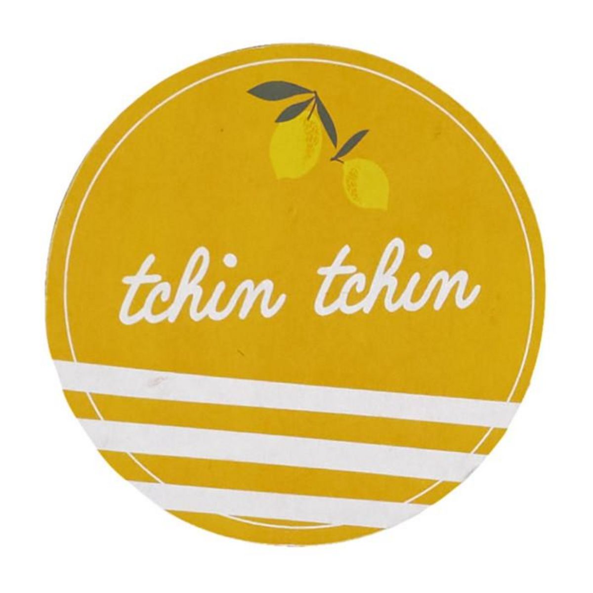 Paris Prix Lot de 4 Dessous de Verre  Bain de Soleil  10cm Vert & Jaune