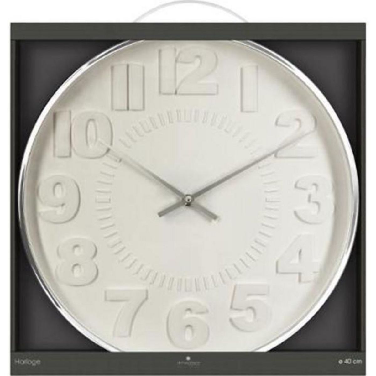 ATMOSPHERA Horloge Murale  Contemporain  40cm Argent