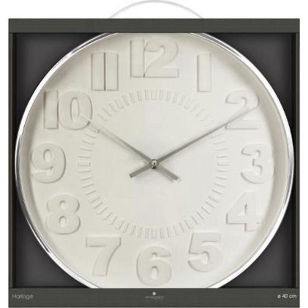 ATMOSPHERA Horloge Murale  Contemporain  40cm Argent