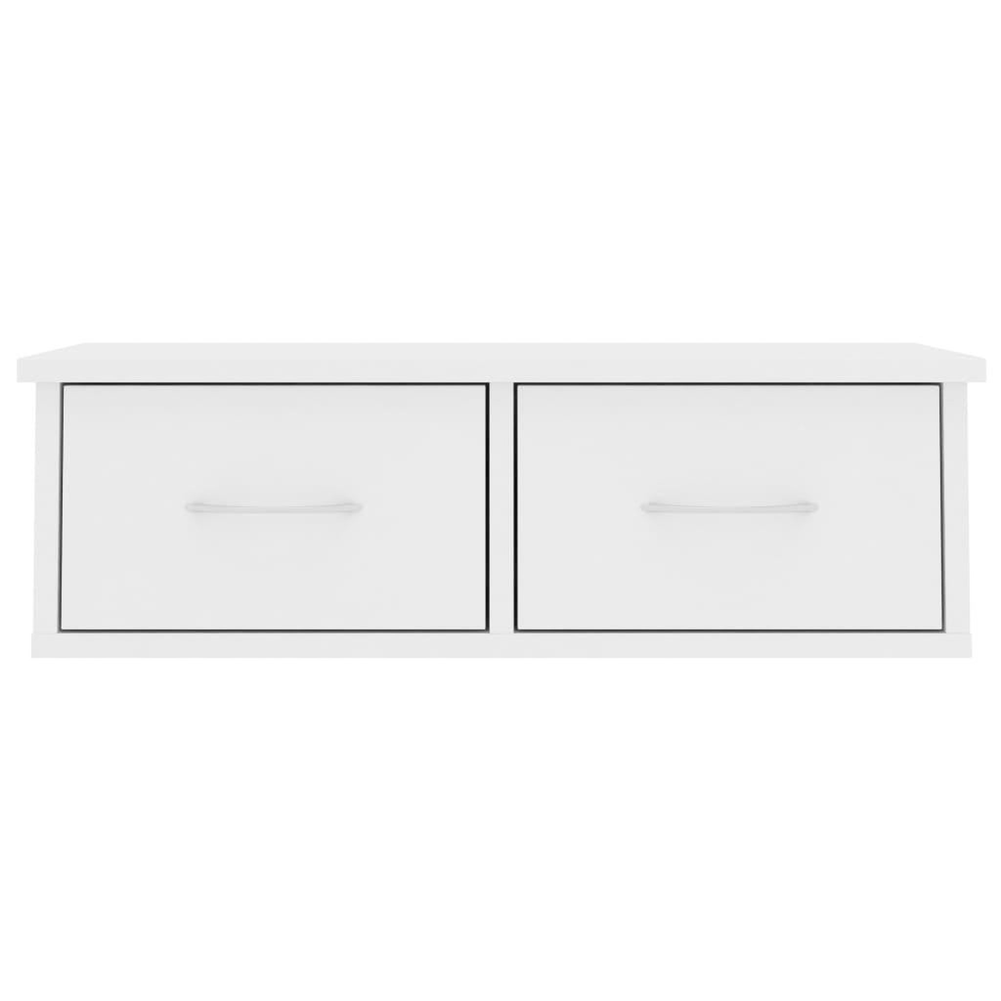 Voir la diapositive 4 : VIDAXL Etagere murale et tiroirs Blanc 60x26x18,5 cm Bois d'ingenierie