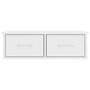 Voir la diapositive 4 : VIDAXL Etagere murale et tiroirs Blanc 60x26x18,5 cm Bois d'ingenierie