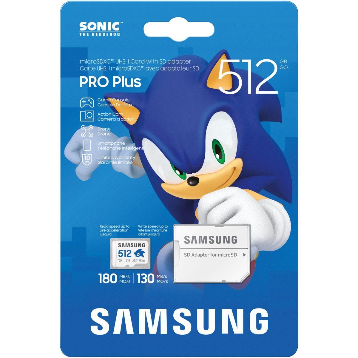 Samsung Carte Micro SD 512 go PRO PLUS SONIC