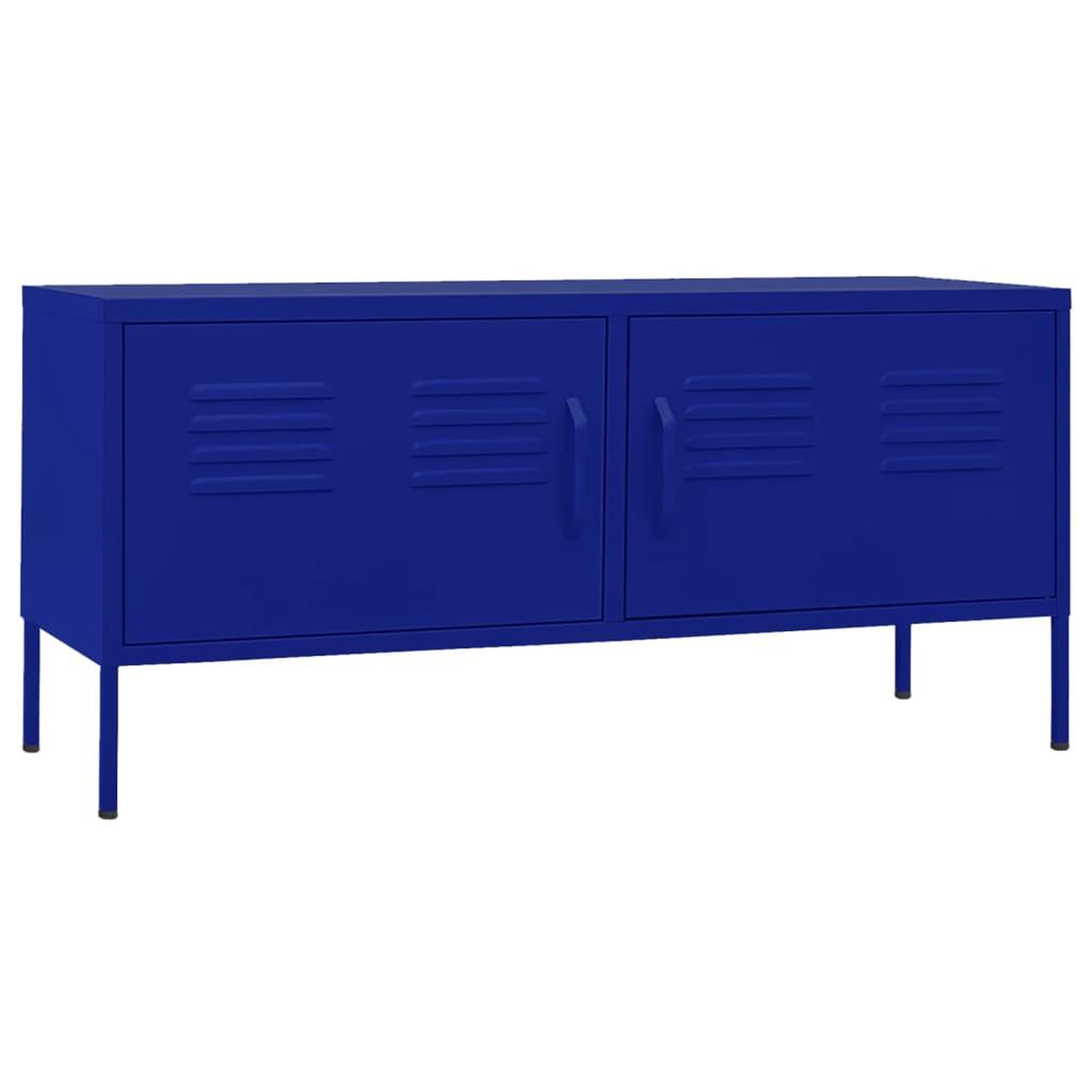 Voir la diapositive 2 : VIDAXL Meuble TV Bleu marine 105x35x50 cm Acier