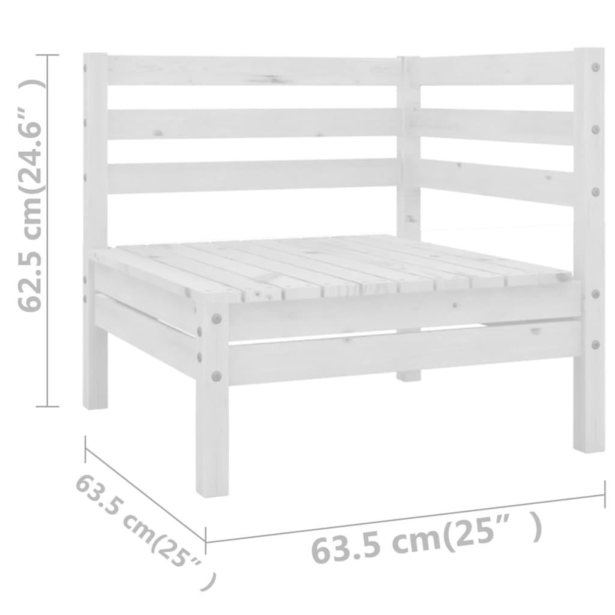 Voir la diapositive 6 : VIDAXL Salon de jardin 11 pcs Blanc Bois de pin massif
