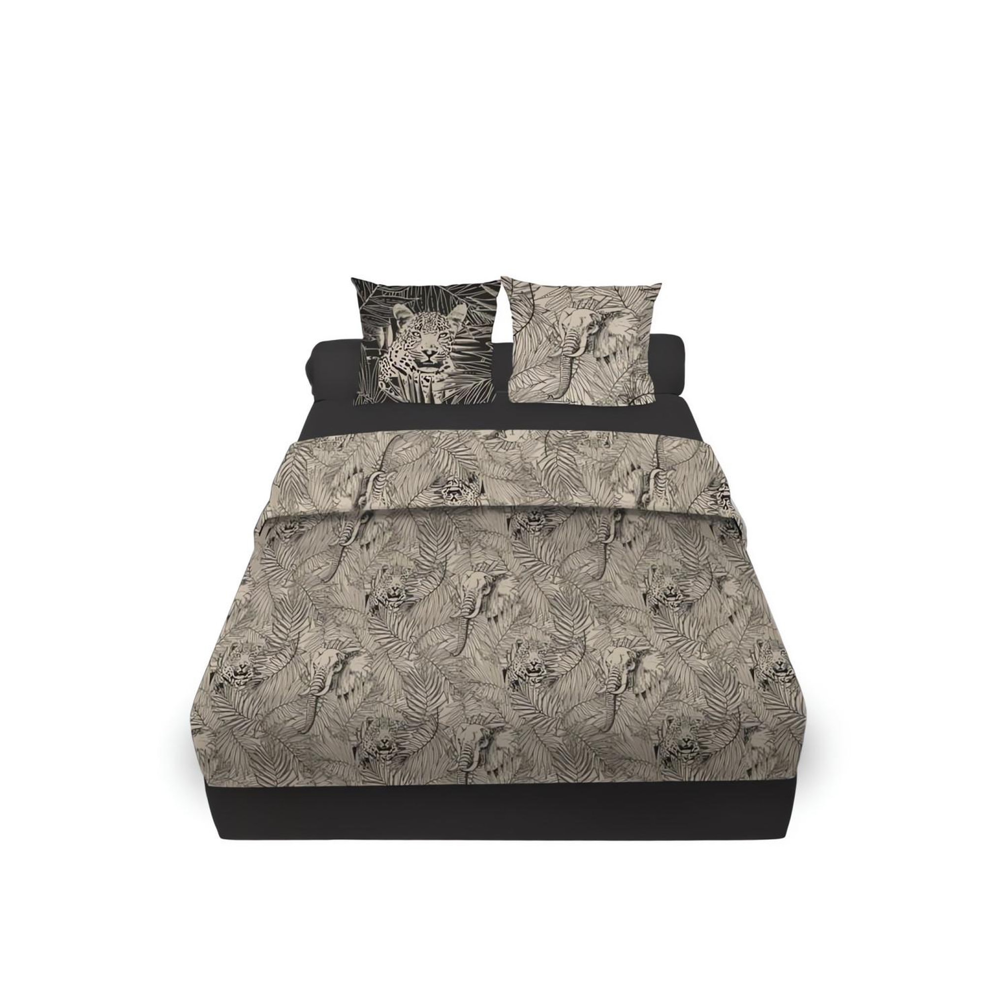 SOLEIL D'OCRE Parure de draps en coton 57 fils/cm2 240x290 cm safari naturel, par soleil d'ocre