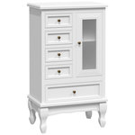 VIDAXL Armoire avec 5 tiroirs et 2 etageres Blanc