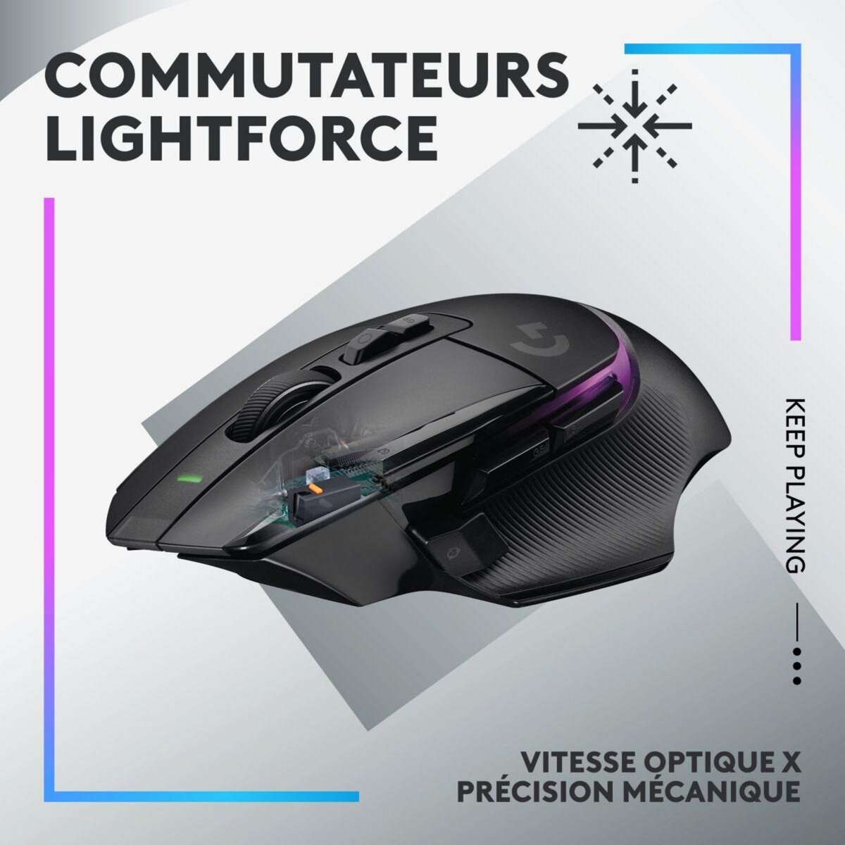 Logitech Souris Gamer Sans Fil G502X PLUS Lightspeed RVB Noir
