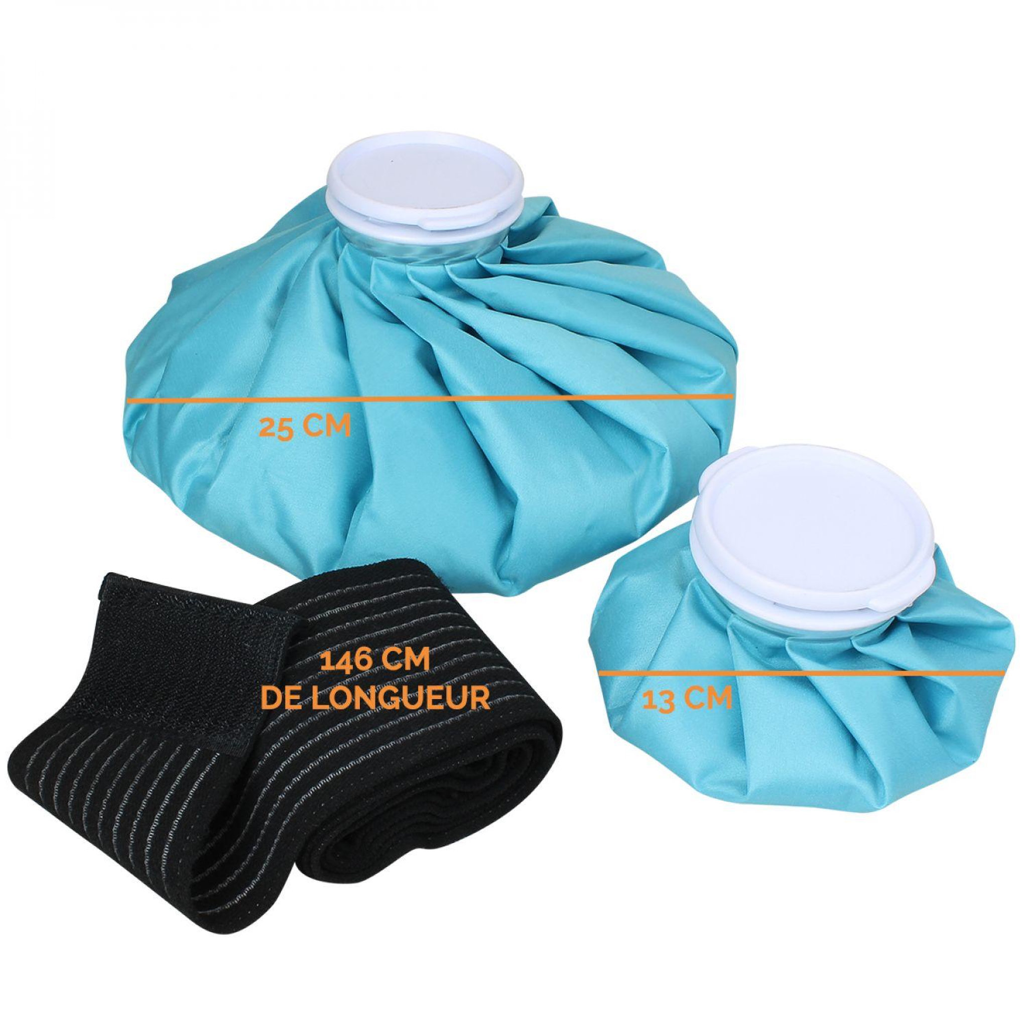 Voir la diapositive 3 : VIVEZEN Kit de 2 poches de glace réutilisables chaud-froid avec sangle pour toutes parties du corps