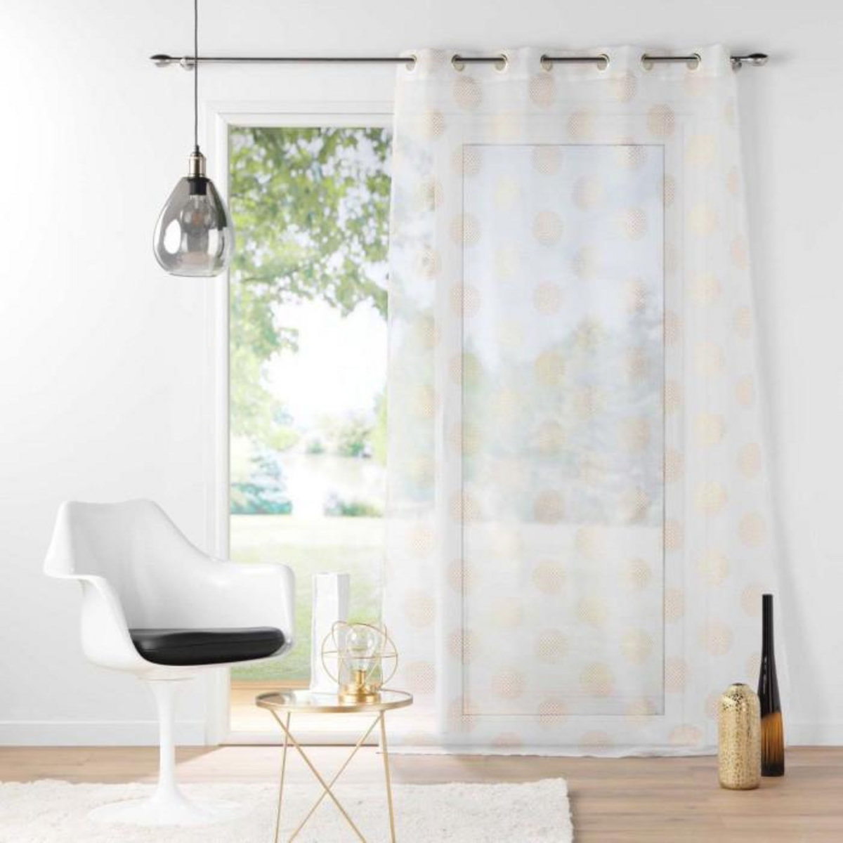 Paris Prix Rideau Voilage à Œillets  Sixtine  140x280cm Or