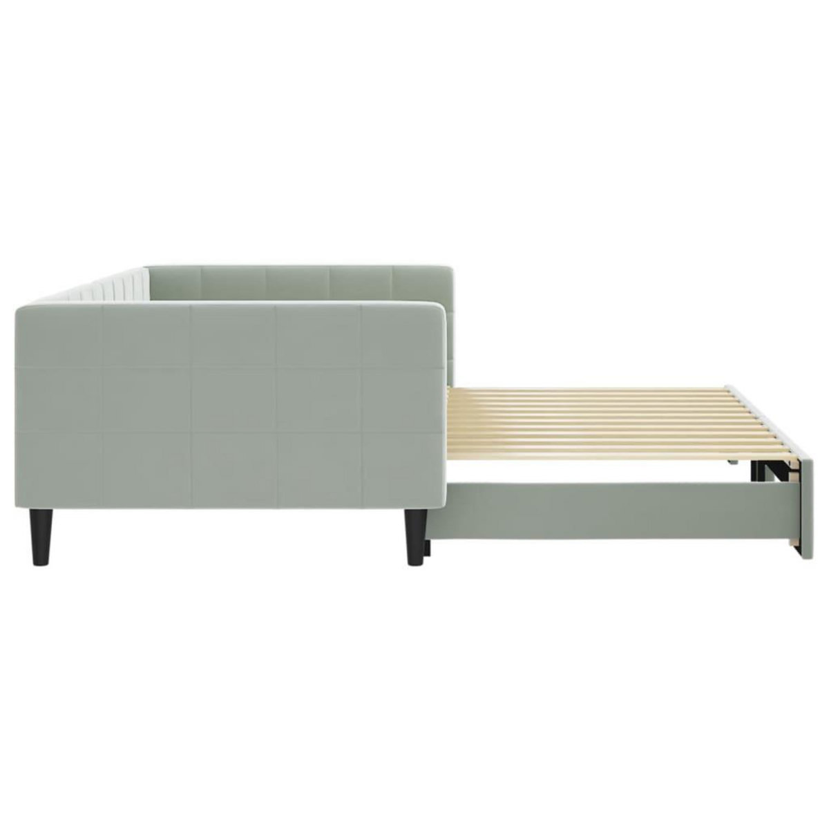 VIDAXL Lit de jour avec gigogne sans matelas gris clair 100x200 cm