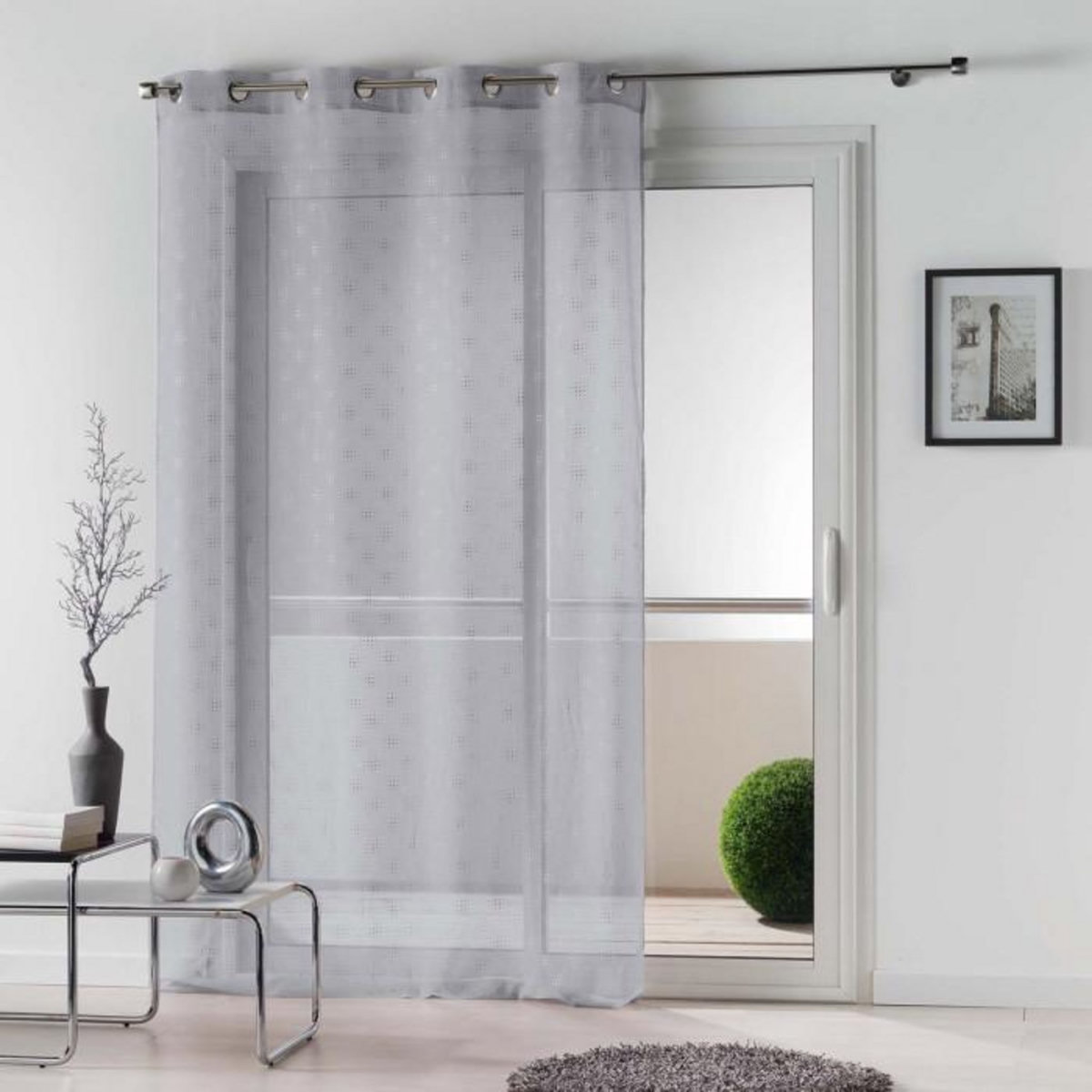 Paris Prix Rideau Voilage  Damina  140x240cm Gris