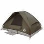 Voir la diapositive 5 : VIDAXL Tente de camping a dome 4 personnes marron impermeable