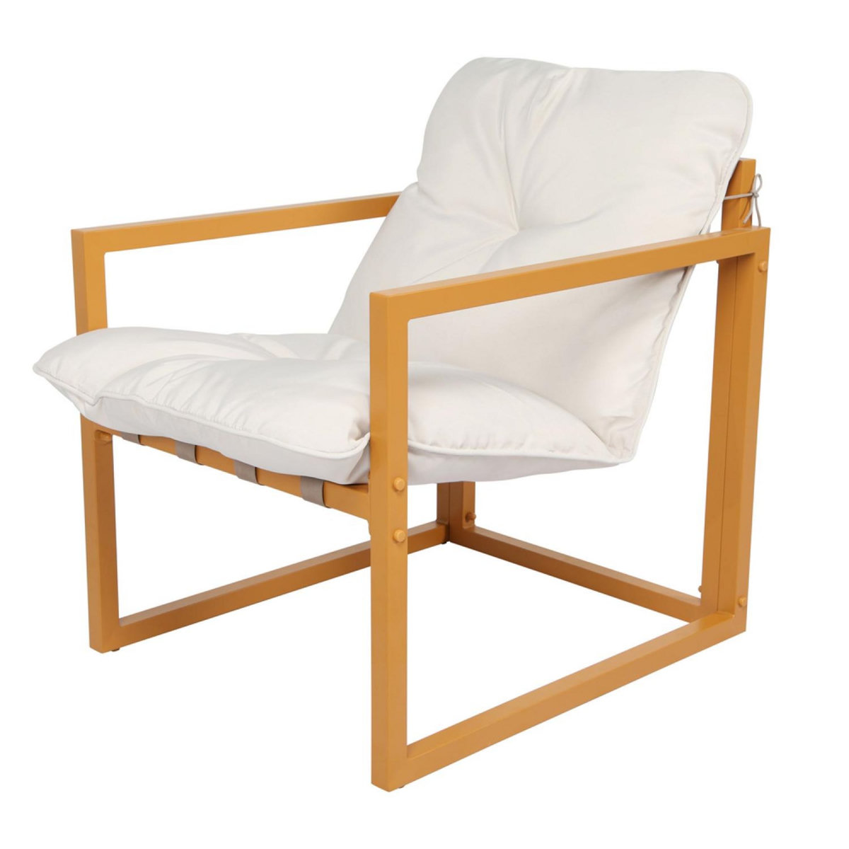 CONCEPT USINE Salon de jardin 5 places contemporain marron et coussins beiges RABAT