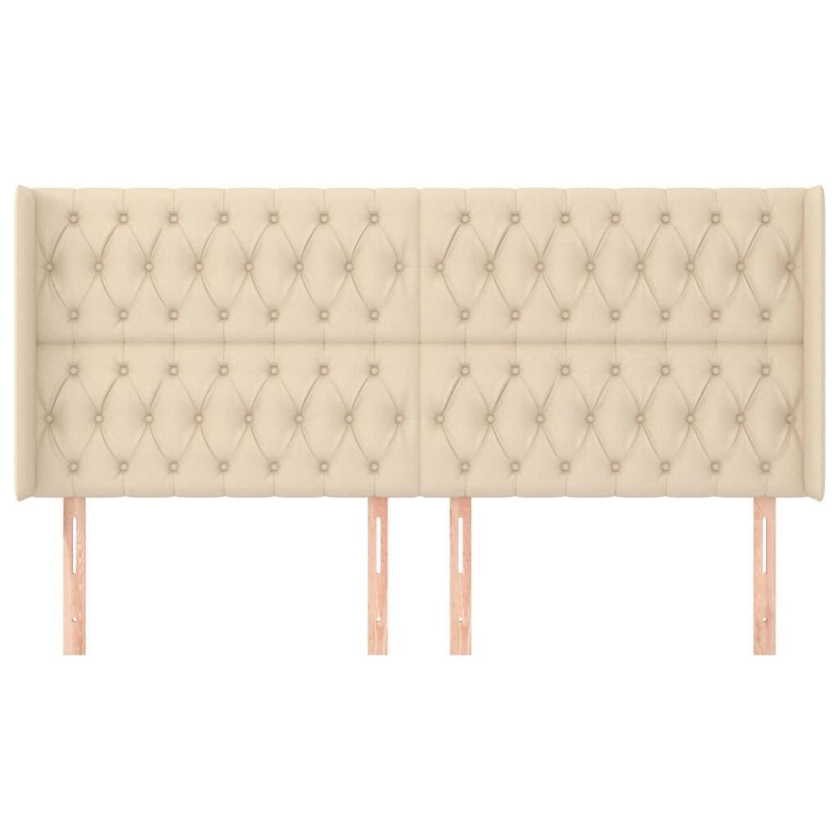 VIDAXL Tete de lit avec oreilles Creme 203x16x118/128 cm Tissu