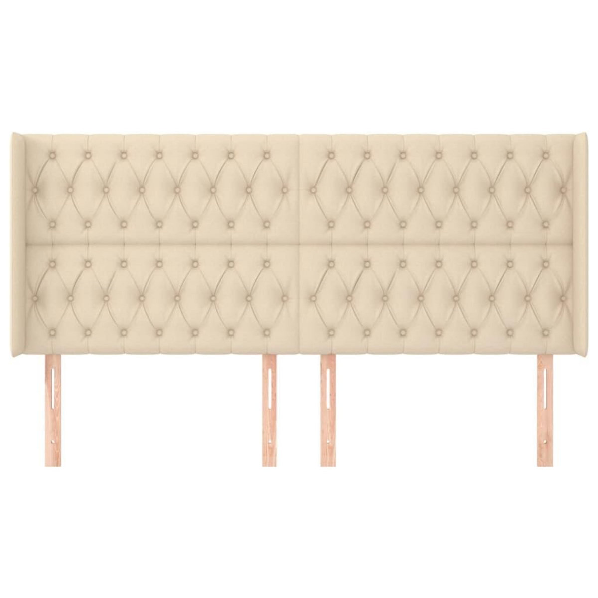 VIDAXL Tete de lit avec oreilles Creme 203x16x118/128 cm Tissu