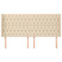 Voir la diapositive 3 : VIDAXL Tete de lit avec oreilles Creme 203x16x118/128 cm Tissu