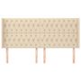 Voir la diapositive 3 : VIDAXL Tete de lit avec oreilles Creme 203x16x118/128 cm Tissu
