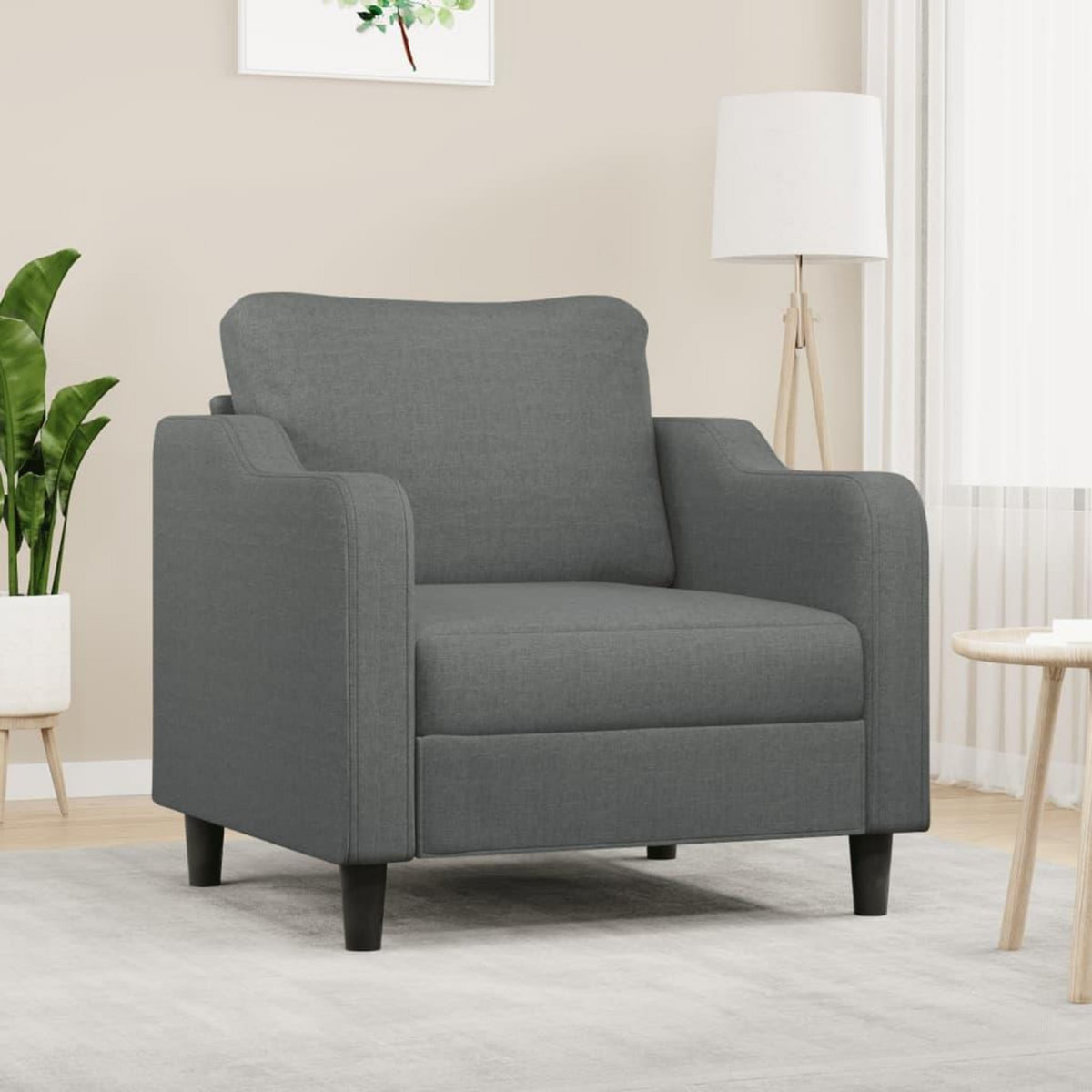 VIDAXL Fauteuil Gris fonce 60 cm Tissu