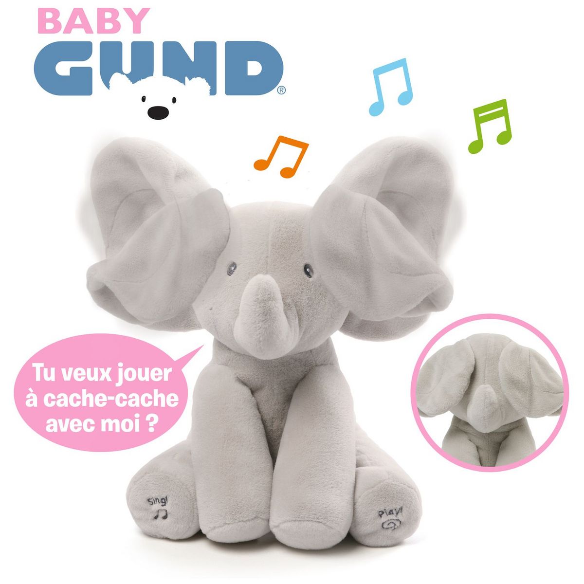 SPIN MASTER Peluche interactive Flappy l'Eléphant - Gund