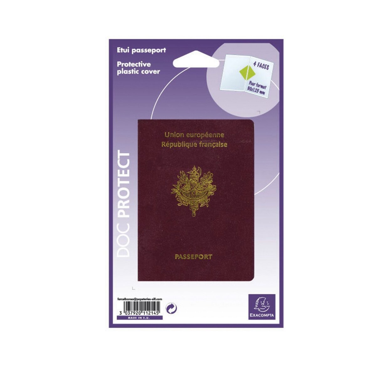 EXACOMPTA Etui passeport 133x95 - 4 faces