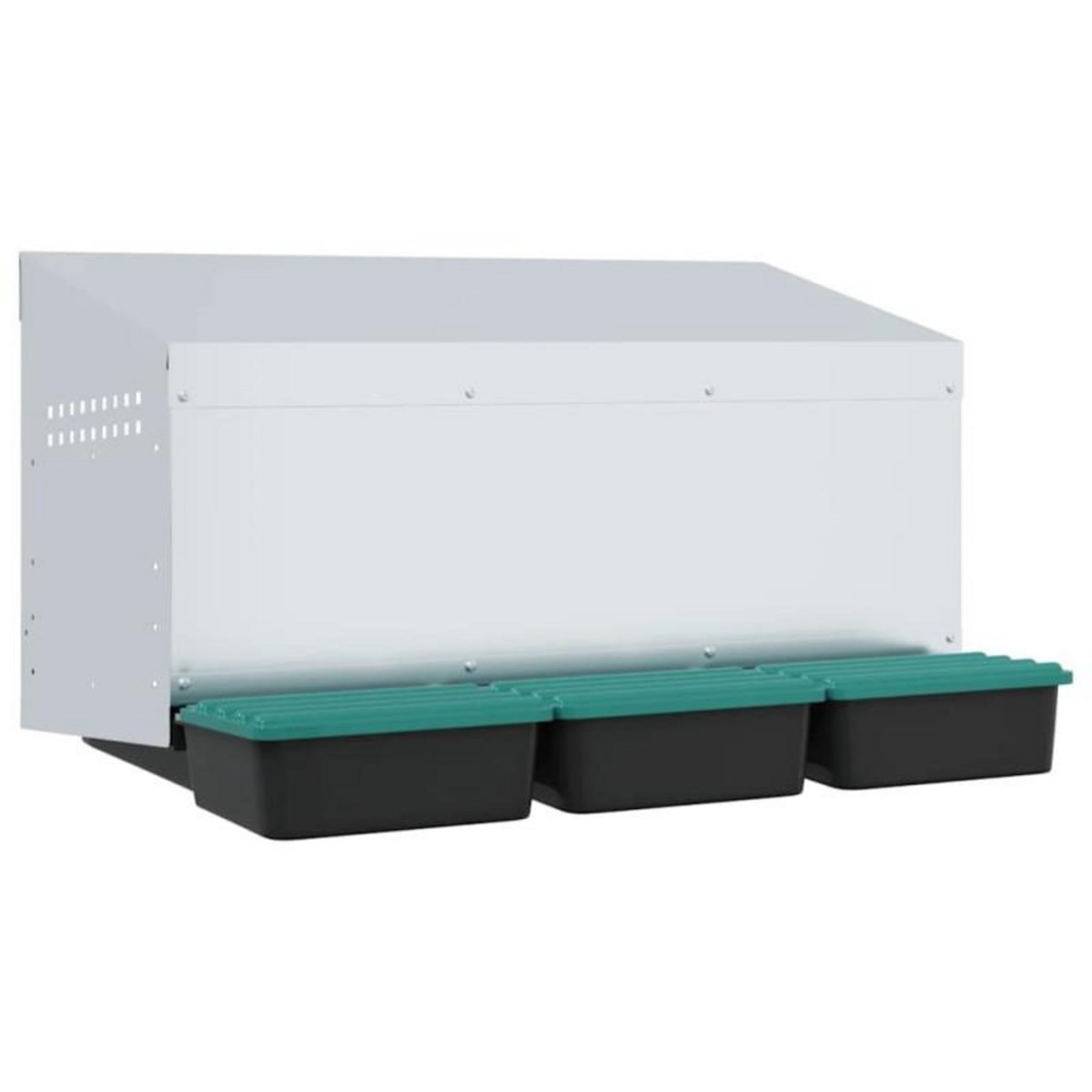 VIDAXL Nichoir à poules3 compartiments, fixation murale, acier galvanisé