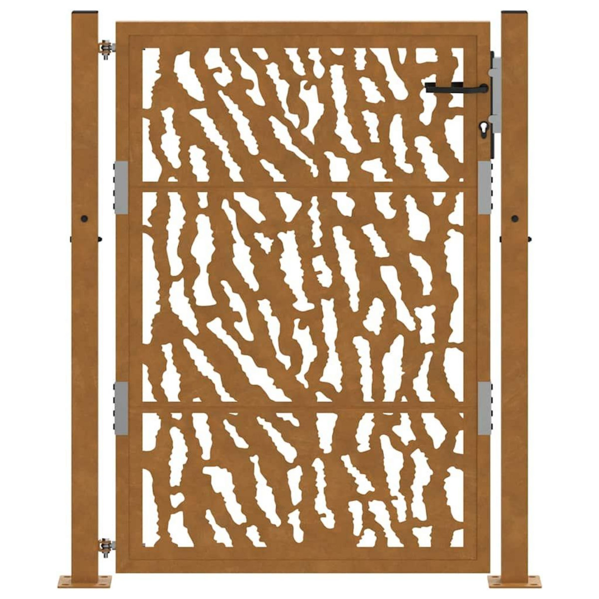 VIDAXL Porte de jardin acier resistant aux intemperies design traces