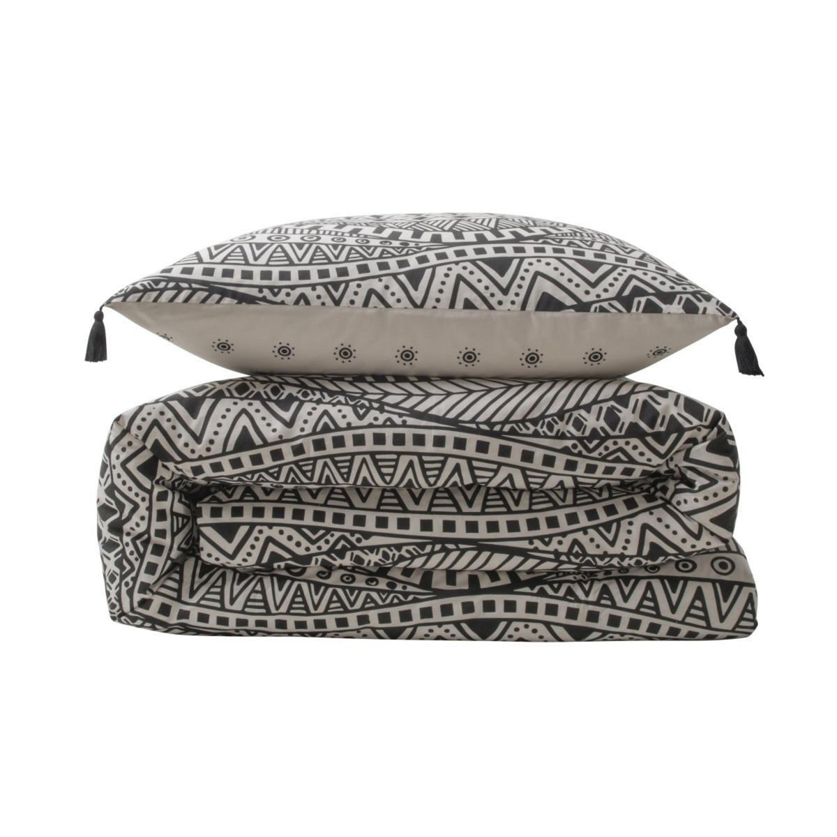 FUTURE HOME Parure de lit 2 personnes ethnique réversible