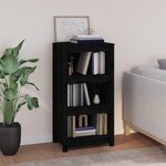 VIDAXL Bibliotheque Noir 50x35x97 cm Bois de pin massif
