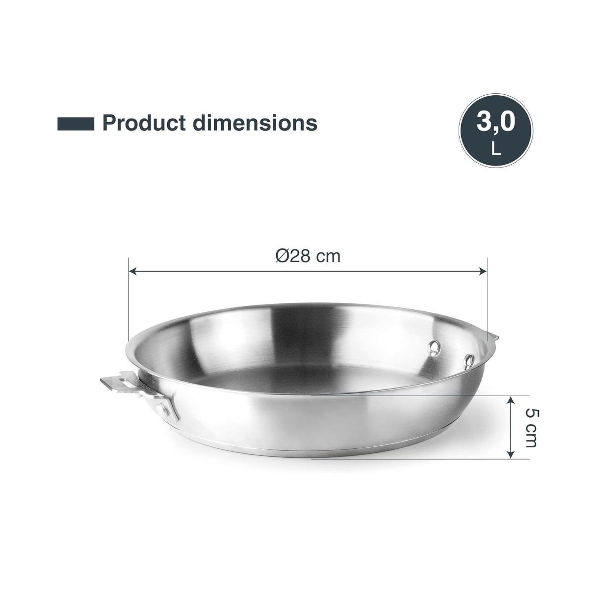 Voir la diapositive 2 : Lacor Poêle inox 28 cm - 56728