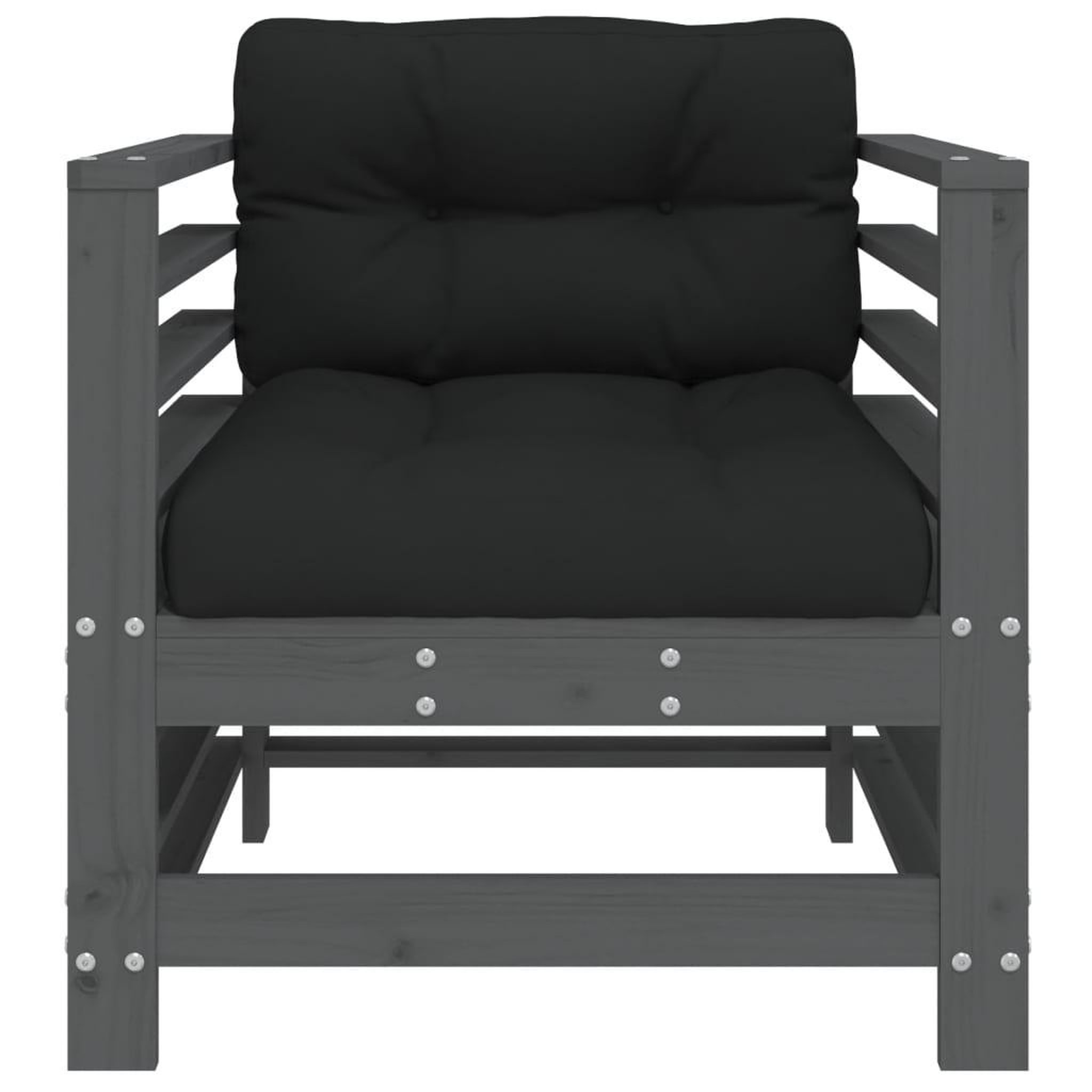 Voir la diapositive 4 : VIDAXL Chaises de jardin et coussins lot de 2 gris bois de pin massif