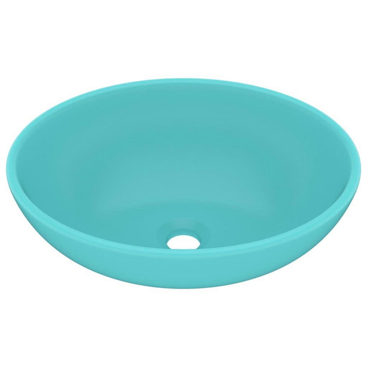 VIDAXL Lavabo ovale de luxe Vert clair mat 40x33 cm Ceramique