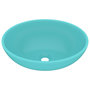 Voir la diapositive 2 : VIDAXL Lavabo ovale de luxe Vert clair mat 40x33 cm Ceramique